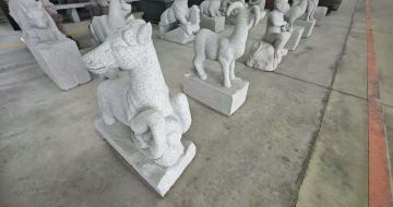 四平芝麻白雕刻 十二生肖 异形雕刻