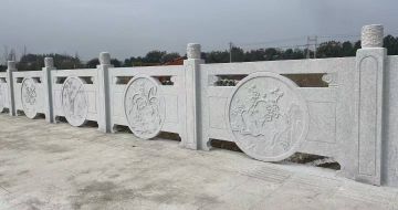 四平芝麻白河道栏杆 石材栏杆