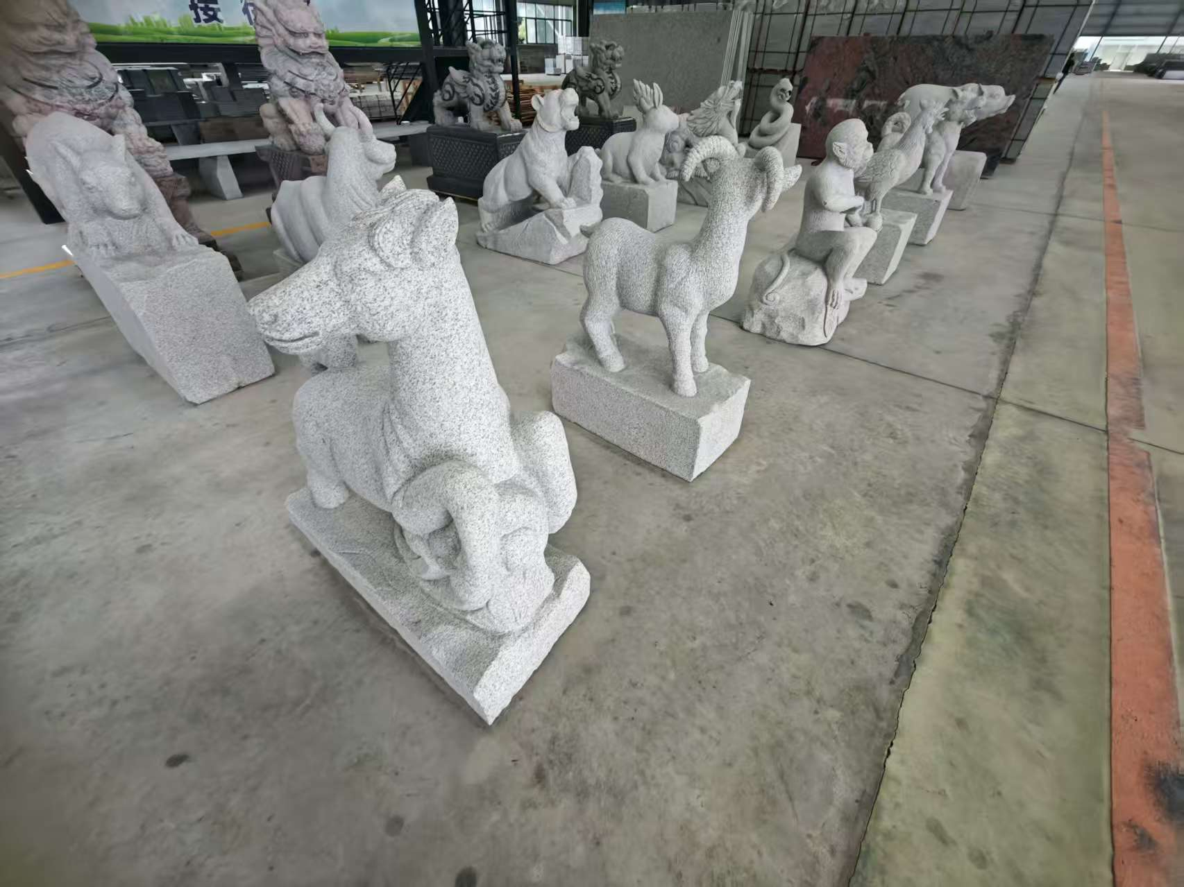 四平芝麻白雕刻 十二生肖 异形雕刻
